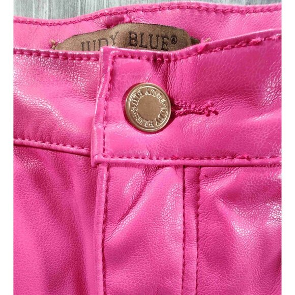 Judy Blue Faux Leather High Waist Control Top Straight Leg Pants Size 15… - Picture 9 of 12